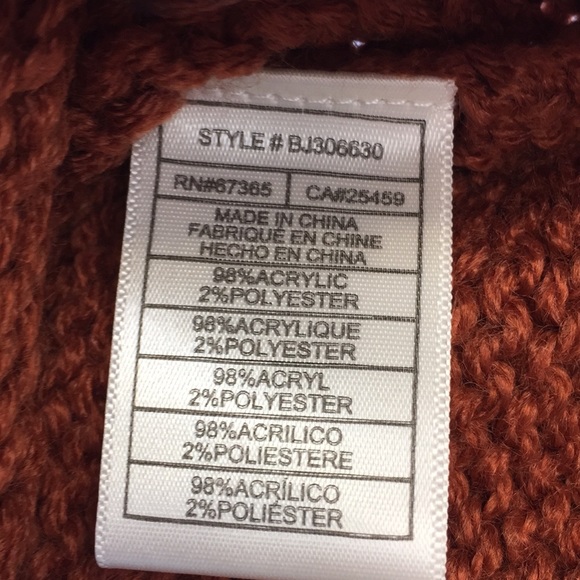 NWT BB DAKOTA Retro Active Cable Knit Sweater Rust - Picture 13 of 15